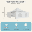 EROMMY 20x20ft Party Tent with Sidewalls & Doors, Fire Retardant PVC, for 120 People - White-Erommy